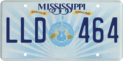 MS license plate LLD464