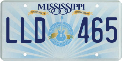 MS license plate LLD465