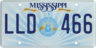 MS license plate LLD466