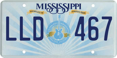 MS license plate LLD467