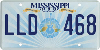 MS license plate LLD468