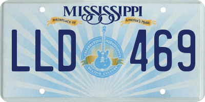MS license plate LLD469