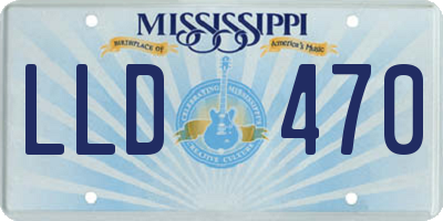 MS license plate LLD470