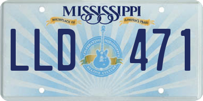 MS license plate LLD471