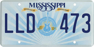 MS license plate LLD473