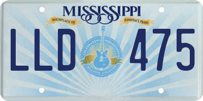 MS license plate LLD475