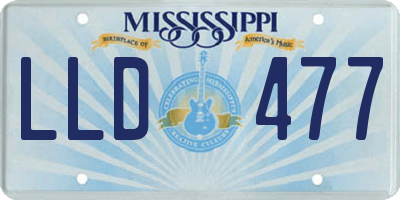 MS license plate LLD477