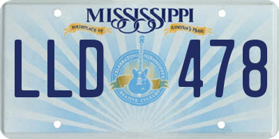 MS license plate LLD478