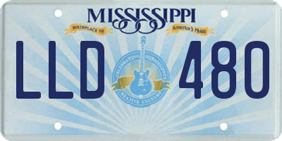 MS license plate LLD480