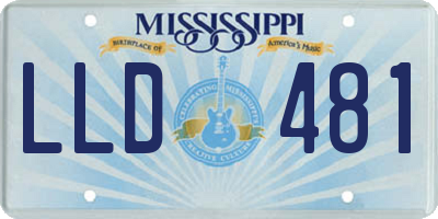 MS license plate LLD481