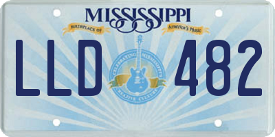 MS license plate LLD482
