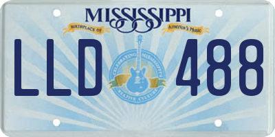 MS license plate LLD488