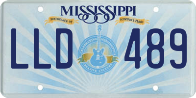 MS license plate LLD489