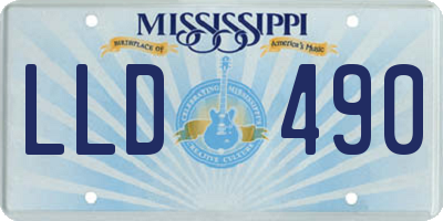 MS license plate LLD490