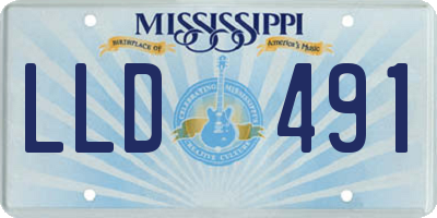 MS license plate LLD491