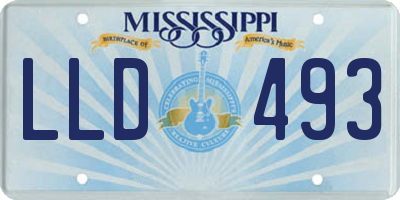 MS license plate LLD493