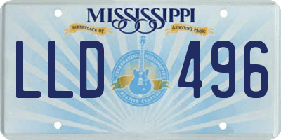 MS license plate LLD496