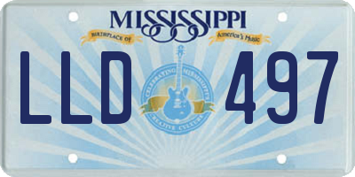 MS license plate LLD497