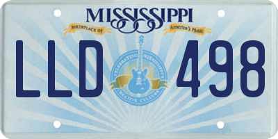 MS license plate LLD498