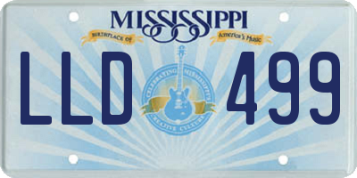 MS license plate LLD499