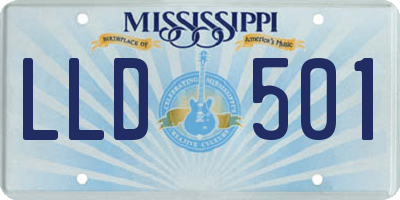 MS license plate LLD501
