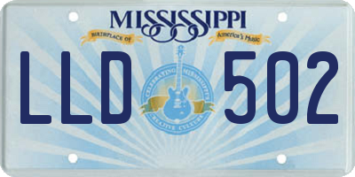 MS license plate LLD502
