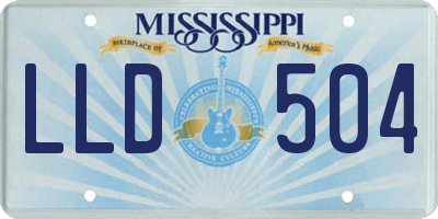 MS license plate LLD504