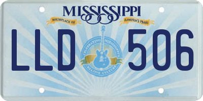 MS license plate LLD506