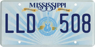 MS license plate LLD508