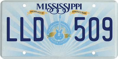 MS license plate LLD509