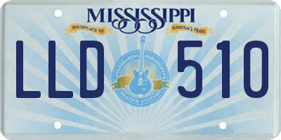 MS license plate LLD510