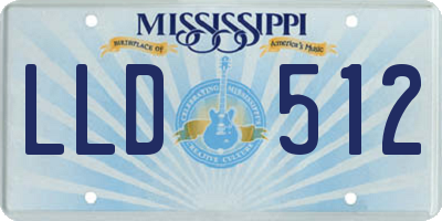 MS license plate LLD512