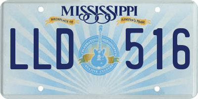 MS license plate LLD516