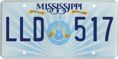 MS license plate LLD517