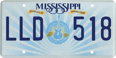 MS license plate LLD518