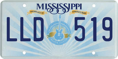 MS license plate LLD519