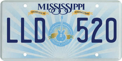 MS license plate LLD520