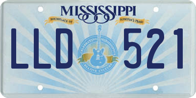 MS license plate LLD521