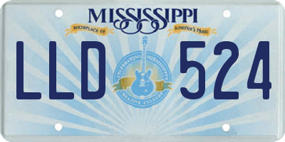 MS license plate LLD524