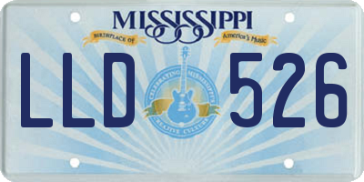 MS license plate LLD526