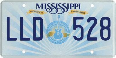 MS license plate LLD528