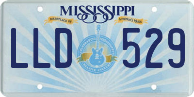 MS license plate LLD529
