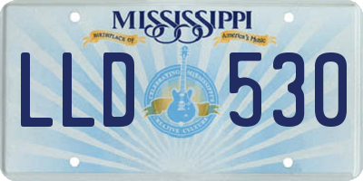 MS license plate LLD530