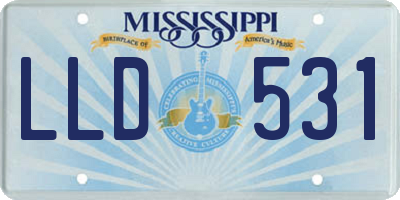 MS license plate LLD531