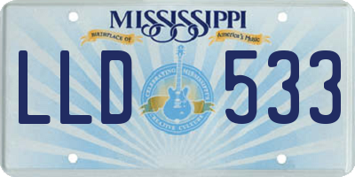 MS license plate LLD533