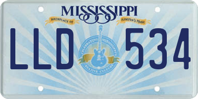 MS license plate LLD534