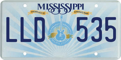 MS license plate LLD535