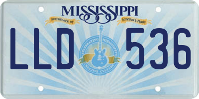 MS license plate LLD536