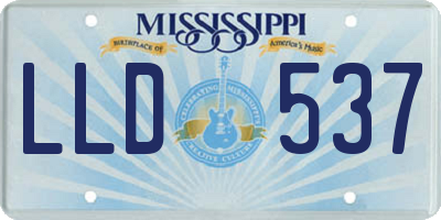 MS license plate LLD537