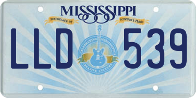 MS license plate LLD539
